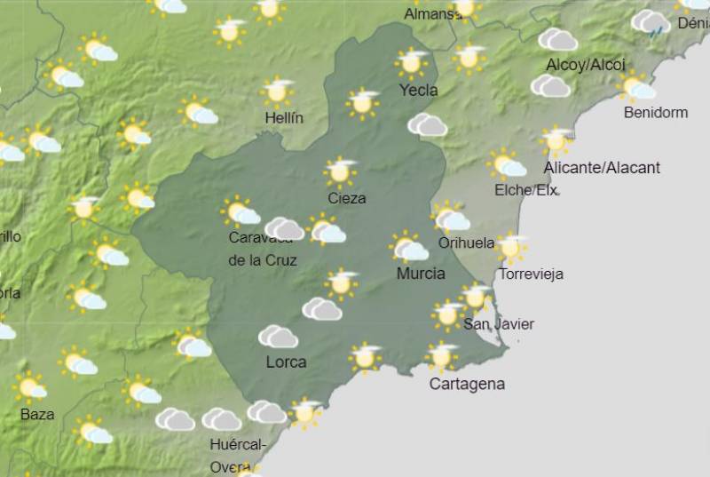 <span style='color:#780948'>ARCHIVED</span> - More rain than sun in Murcia this Constitution week: Weather forecast December 5-11