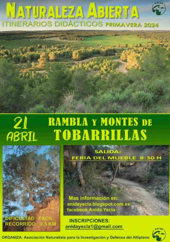 April 21 Free guided hike in the Yecla countryside