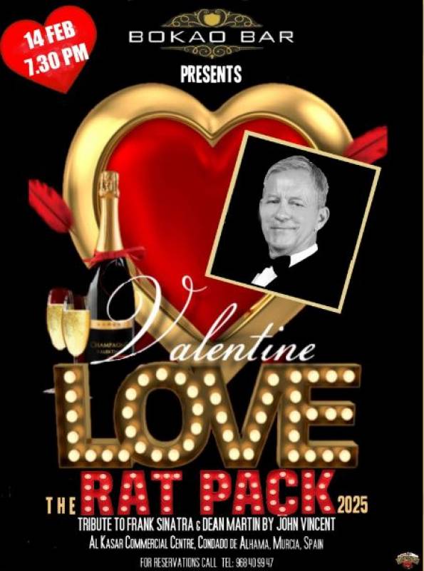 February 14 Valentine's Day dinner and music at Bokao Bar, Condado de Alhama