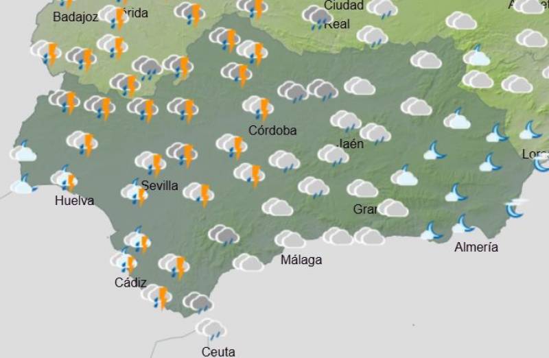 Andalusia weekly weather forecast February 10-16: Wind and rain midweek, but mostly dry