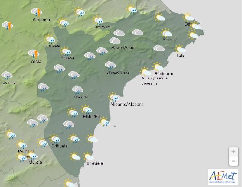 Persistent rain all weekend: Alicante weather forecast March 6-9