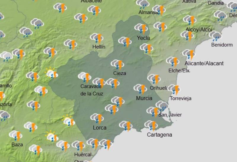 Murcia weekly weather forecast March 17-20: Wet and chilly once again